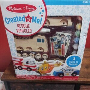 Melissa & Doug Created by Me! Rescue Vehicles Wooden Craft Kit
